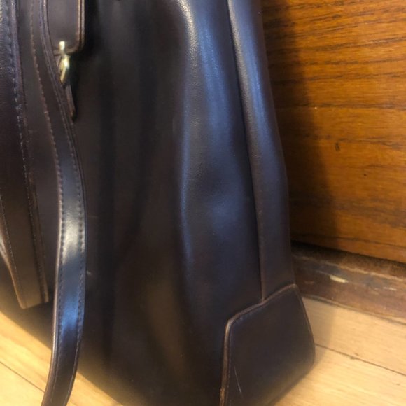 Vintage Liz Claiborne Lush Brown Leather Classic Shoulder Bag / Satchel - Picture 14 of 16